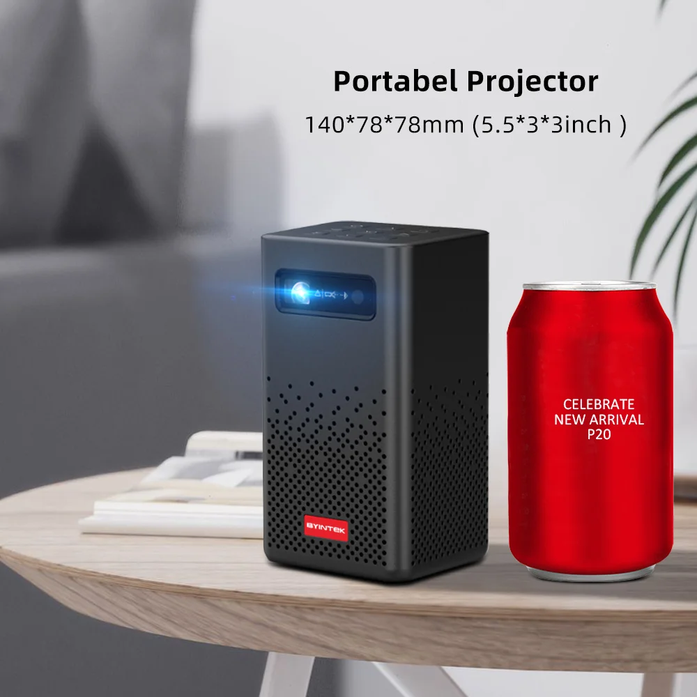 BYINTEK P20 Мини Портативный Pico Smart Android Wifi 1080P безэкранный ТВ лазерный светодиодный DLP
