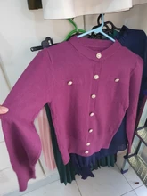 Cardigan Sweater Top Short-Coat Spring-Knitted Long-Sleeve Korean Casual Fashion Women