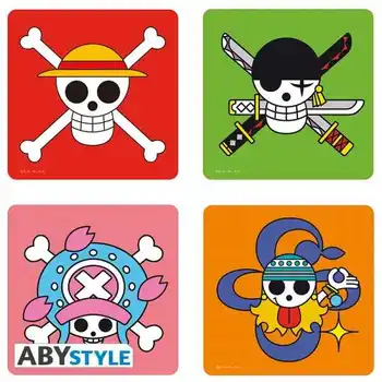 

Set 4 coasters One Piece Skulls