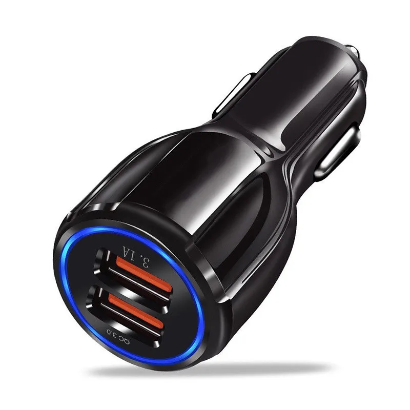 Автомобильное зарядное устройство QC3.0 с двумя USB-портами 5 В 3 1 А быстрая зарядка