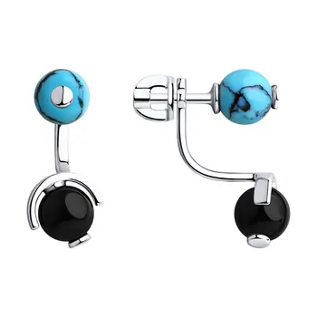 

Sokolov drop earrings with stones made of silver with полудрагоценными inserts, fashion jewelry, 925, women's male, long earrings