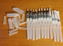 Agua cepillo pluma pincel de con depósito de agua para acuarela pluma acuarela, pintura de marcadores (12 piezas)