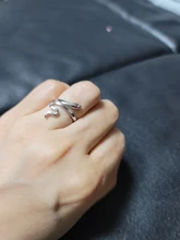 Anillos De Serpiente de cristal para mujer, de Plata de Ley 925 Vintage con personalidad, anillos ajustables de plata tailandesa Punk
