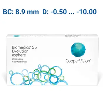 

Contact lenses biomeds 55 evolution (6 lenses), radius: 8.9mm