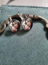 Pendientes personalizados con foto para mamá, papá, bebé, niños, abuelo, padres, diseño de logotipo, joyería para regalo de aniversario familiar