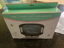 Espejo retrovisor para asiento de coche, espejo de visión para bebé, luces LED remotas, espejo retrovisor acrílico ABS, rotación de 360 grados