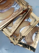 Mascarilla de colágeno para ojos, 10P, cristal dorado, regalo, 5P, parches de ojos para el cuidado de los ojos, antiarrugas, color negro