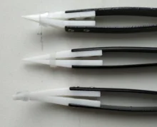 Pinzas cerámicas antiestáticas para cigarrillo electrónico de acero inoxidable, pinzas Cerámicas Industriales con aislamiento recto, Punta curva