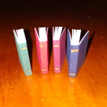 4 unidades/juego de Mini Libros en miniatura para casa de muñecas, accesorios para muebles, 1/12