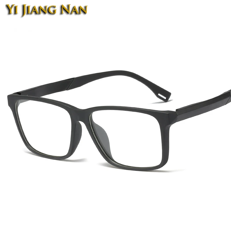 Мужские модные квадратные очки, оправа TR90, винтажные очки Armacao Oculos De Grau, оптические очки для женщин - Цвет оправы: Matte Black