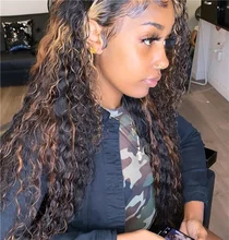 ALICE-pelucas de cabello humano rizado con malla frontal, cabello con cierre superior de cuero cabelludo de 150% de densidad, no Remy