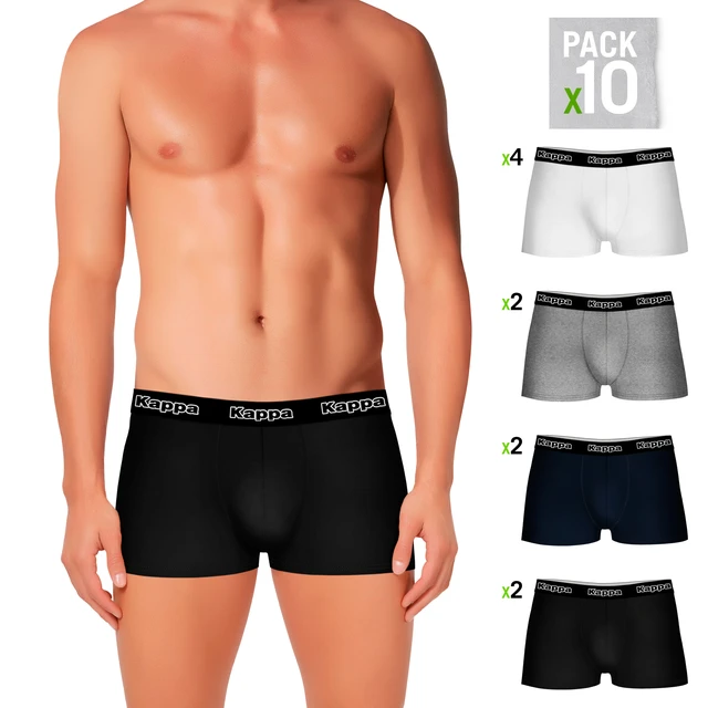 Kappa Men's Black White Gray 10-pack Shorts - Boxers AliExpress