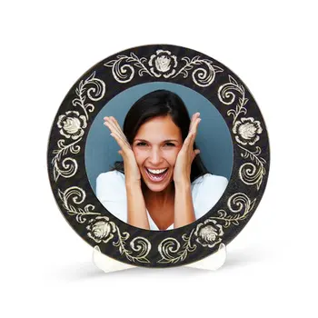 

Personalized Silver Color Rose Pattern 24 cm. Plate