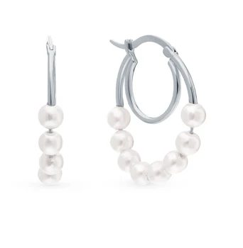 

Silver earrings with pearls sunlight sample 925