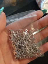 50 Uds. De dijes de Cruz de 8x20mm, Mini colgante de Cruz lateral de Color plateado, pulsera diy A1165