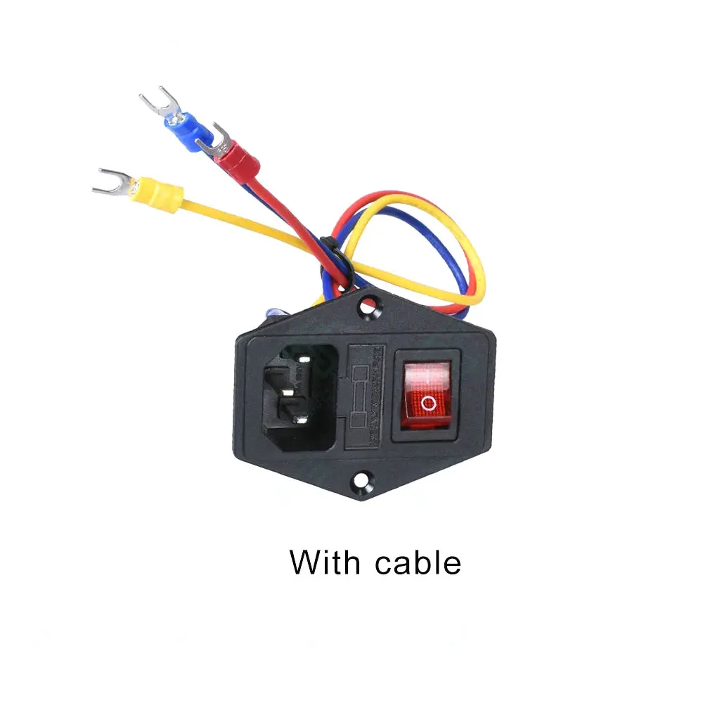 A-Rocker with cable Розетка 220 В/110 В 6А выключатель питания розетка с предохранителем для 3d принтера DIY аксессуары для 3d принтера - Цвет: A-Rocker with cable