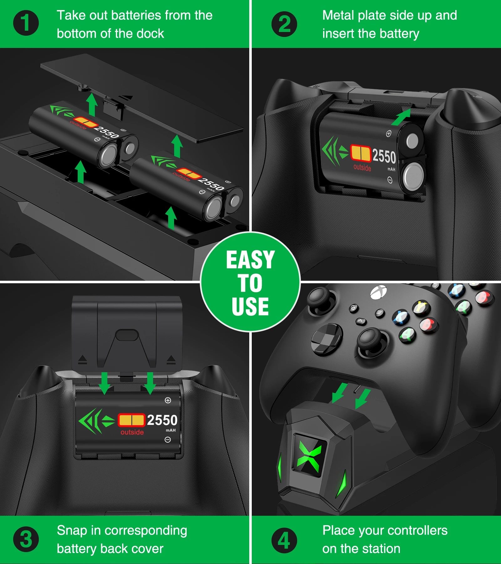 Podwójna ładowarka kontrolera do konsoli Xbox Series X | S/ Xbox One/X/S ładowarka do pada stacja z 2x255 0mAh zestawy akumulatorów 5 Podwójna ładowarka kontrolera do konsoli Xbox Series X | S/ Xbox One/X/S ładowarka do pada stacja z 2x255 0mAh zestawy akumulatorów 5
