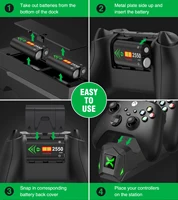 Podwójna ładowarka kontrolera do konsoli Xbox Series X | S/ Xbox One/X/S ładowarka do pada stacja z 2x255 0mAh zestawy akumulatorów 5