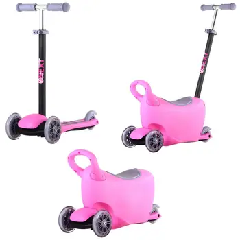 

Scooter-kickboard, 3-in-1 with toy box, pink next supplier