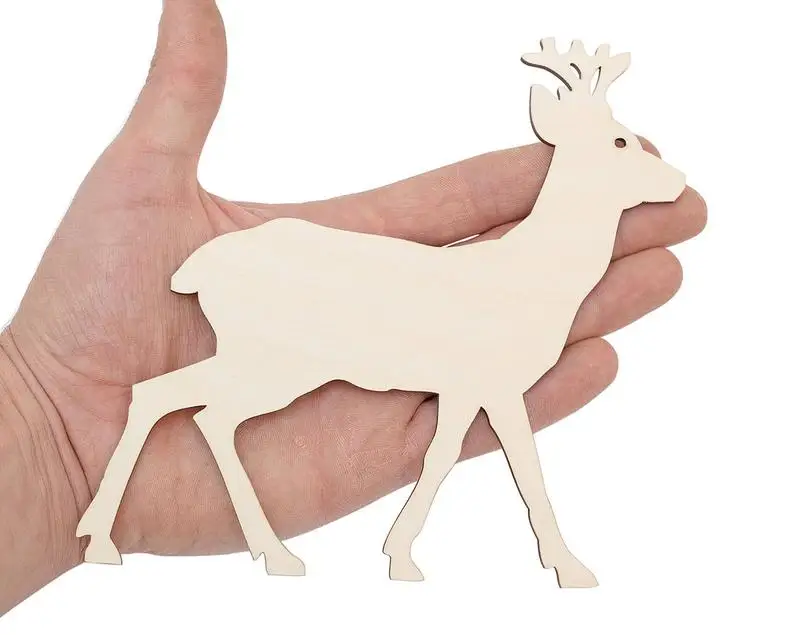 

Wooden Deer (15cm) Shape Wood Cutout Craft Ornament Art Projects Craft Decoration Gift Decoupage 0670
