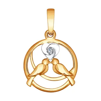 

Sokolov gold diamond pendant, fashion jewelry, 585, women's male, pendants for neck women