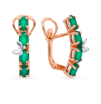 

Silver earrings with agate sunlight sample 925 test