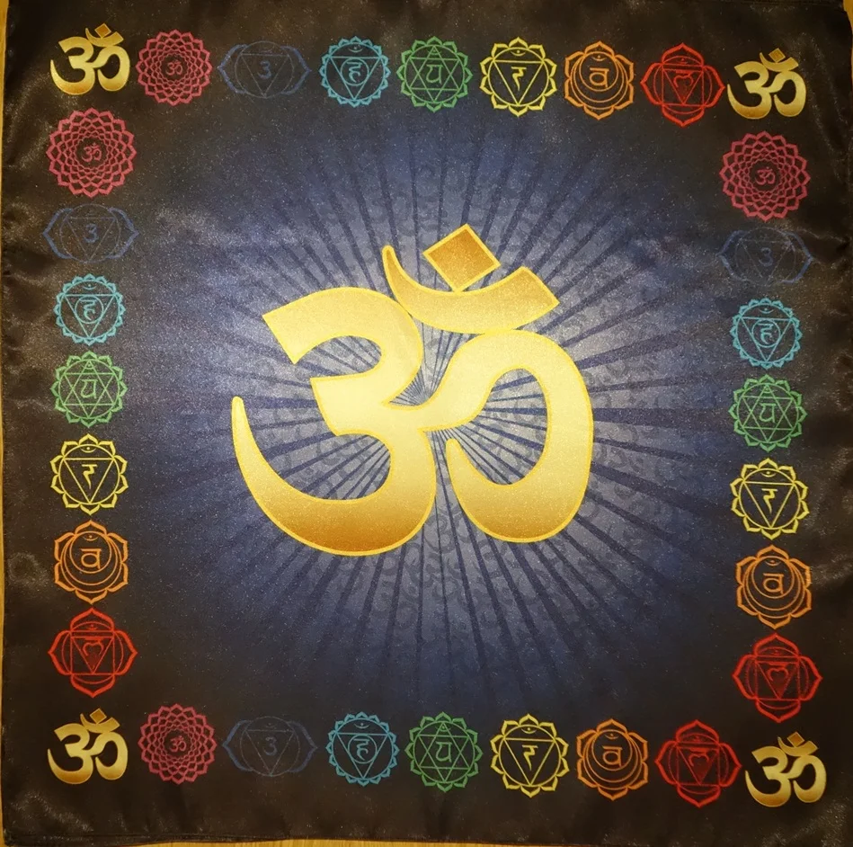 Ом АУМ ткань символ йоги медитация чакры коврик на подушку Фитнес синий