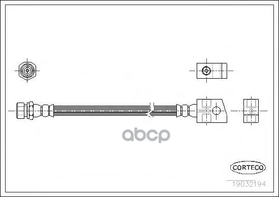 Шланг Тормозной Opel: Frontera A 2.2 I/2.3 Td/2.4 I/2.5 Tds/2.8 Td 92-98 Corteco арт. 19032194