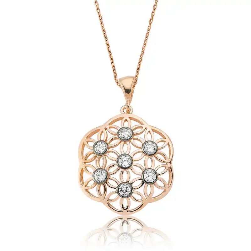 

Armagano 100% 925 Sterling Silver Flower of Life Lady Necklace Quality and Original Women Amulets
