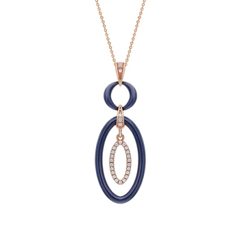 

Silver Pendant with ceramics and cubic zirconia sunlight sample 925