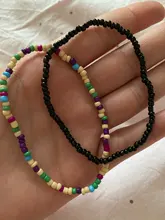 Tobillera de playa con cuentas hechas a mano para mujer, pulsera de tobillo colorida ajustable, joyería para pies, 2020