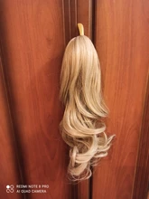 Extensiones de Cabello para mujer, coletas con ondas, 14 pulgadas, pelo sintético Rubio, extensión Natural