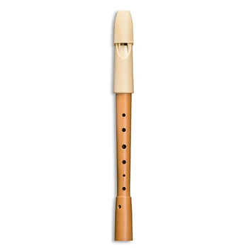 

1093 prima блокфлейта soprano, beige plastic/Wood, German. System Mollenhauer