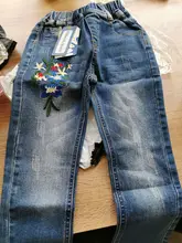 Chumhey-pantalones vaqueros elásticos para niña, pantalones de mezclilla suave de algodón 100%, bordados de flores, ropa para niña