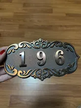 Placa de puerta de plástico ABS para Hotel, placa de puerta personalizada con número de casa de imitación de Metal, bronce, para apartamento, Villa, placa de puerta