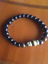 1 unidad de hematita magnética de ojo de tigre, pulsera de cuentas para parejas, imán para el cuidado de la salud para hombres y mujeres, joyería para ayudar a perder peso