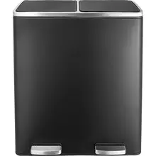 

60L(16 Gal ) Dual Trash Can, Stainless Steel Kitchen garage Can, Double comparison Classified Rubbish Bin, Recycle Dustbin w/Plastic Inner Buckets, Handle, Soft-Li