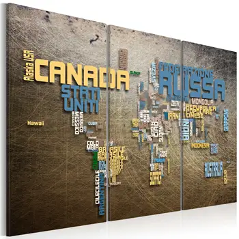 

Table-World Map (Italian language)-triptych-120x80