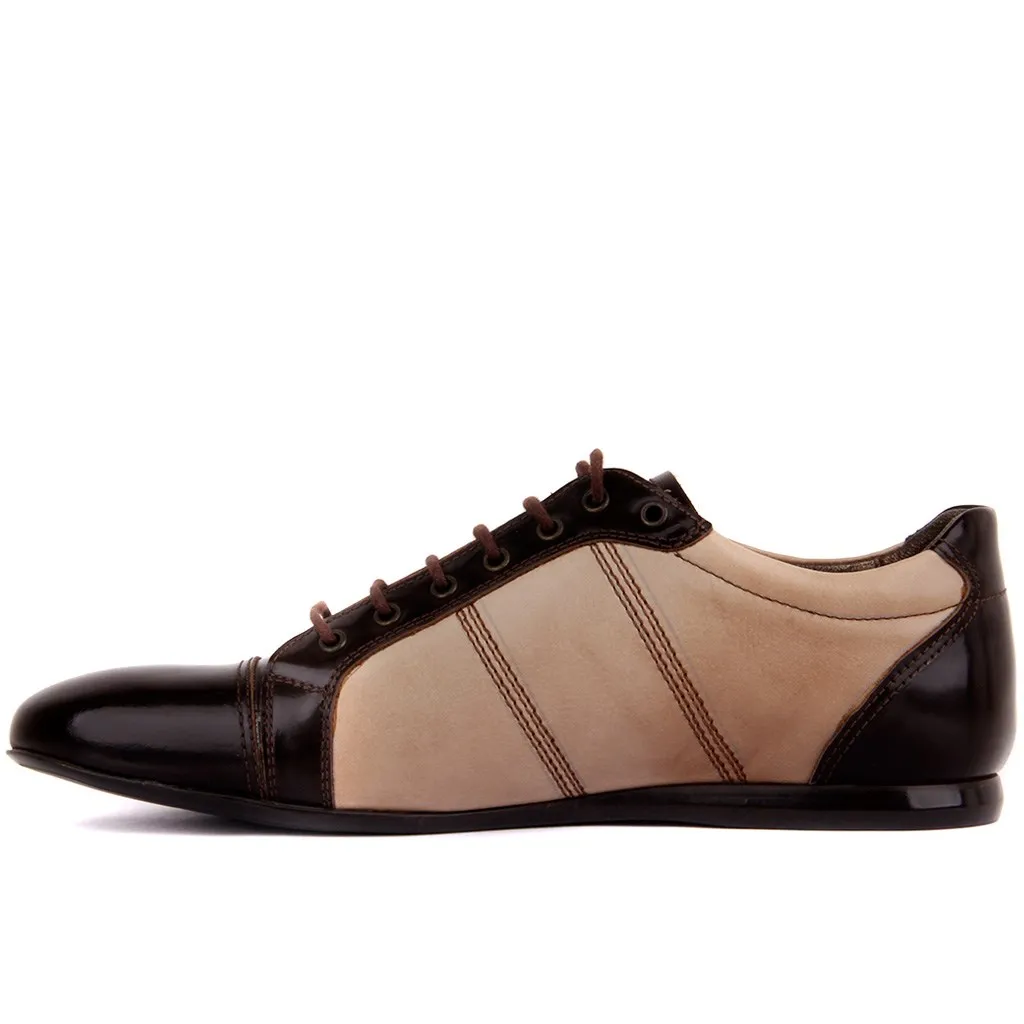 Sail Lakers-Brown Patent Leather Men 'S Shoes