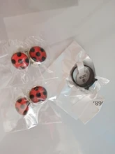 Pendientes de mariquita con Clip para las orejas, aretes de mariquita para Cosplay y mujer, aretes de lunares para chicas, regalos de fiesta, joyas de Anime 2020