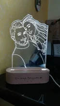 Night-Light Wooden-Base Christmas-Gift Photo-Customized Wedding DIY Holiday for USB 3D