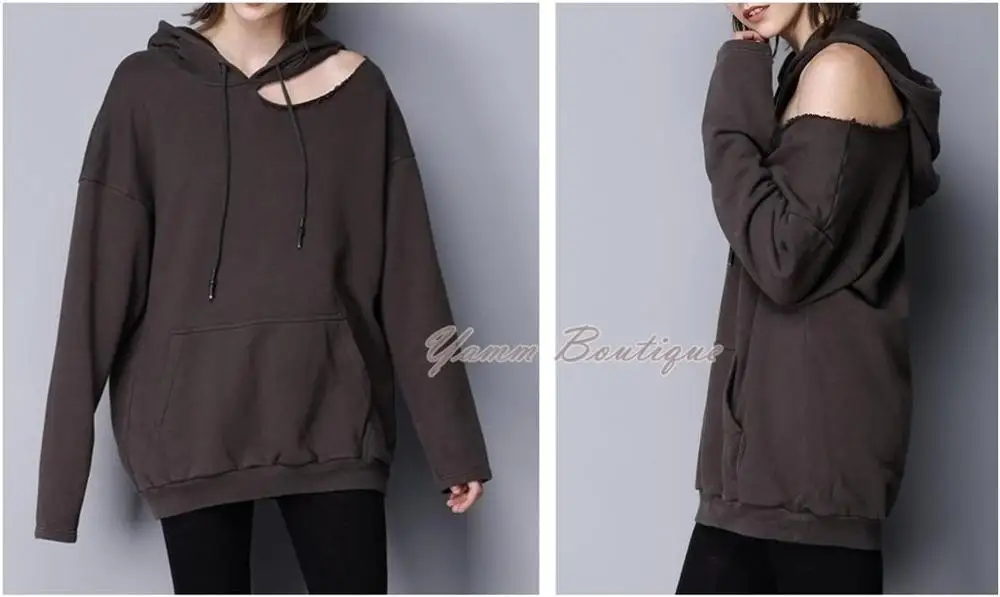Unisex Oversize Fit Cut Out / Off Shoulder