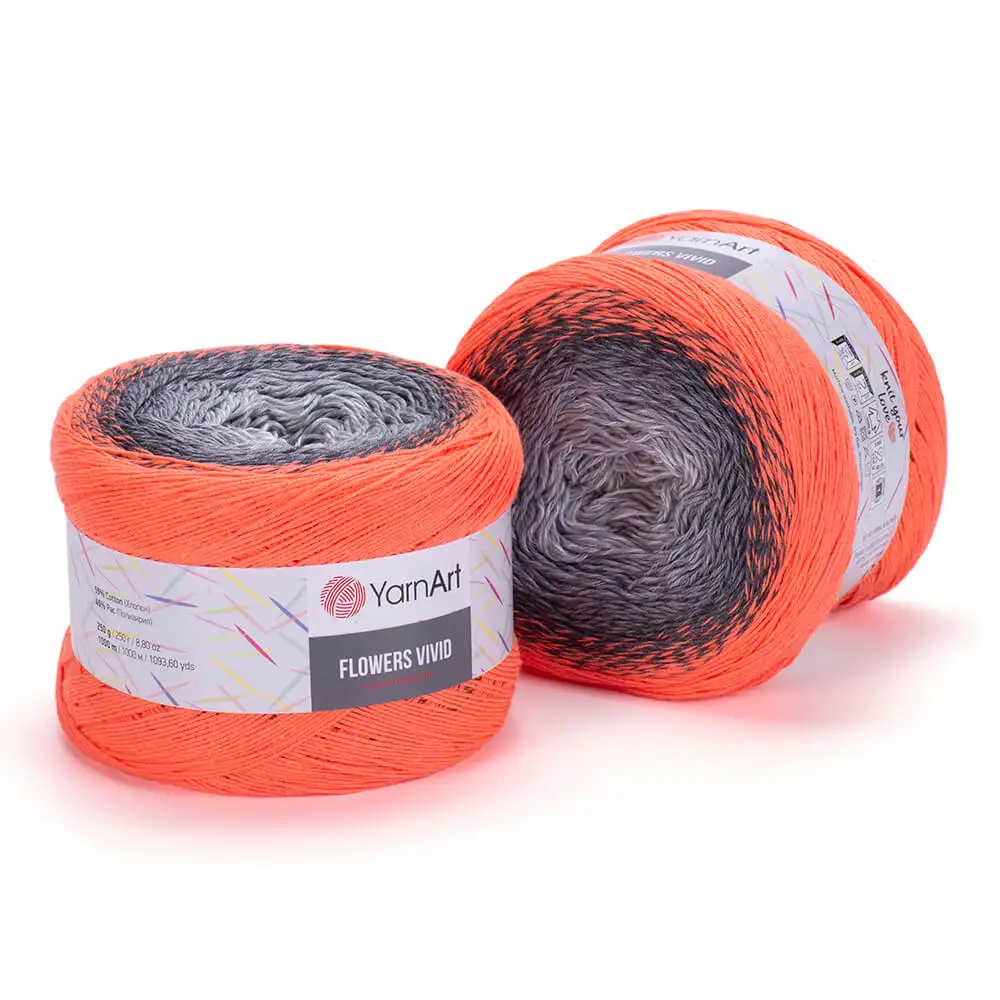 Yarn yarnart flowers vivid 55% cotton 45% polyacryl Motke 1000 m 250 gr./price for 2 Motto |
