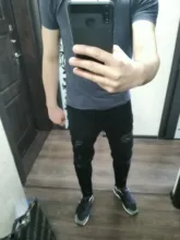 Pantalones vaqueros para hombre, elásticos desgastados ajustados con agujeros de hip hop