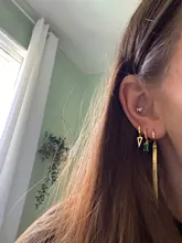 Ayudante 100% Plata de Ley 925 Zircon pendiente geométrico triangular aro Pendientes para las mujeres personalidad Pendientes de botón Pendientes Brincos