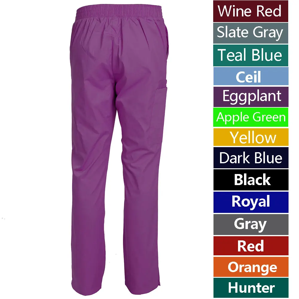 Women's Scrub Pants Nursing Uniform Pants Slim Fit Flare-Leg Elastic Waist medical scrubs