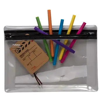

Funny Design Neon Transparent Portfolio Bag - Zipper Medium