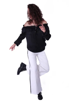 

Women & Women Spanish Wide Leg High Waist Design White Trousers