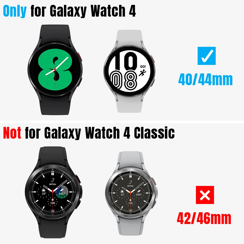 Case for Samsung Galaxy Watch 4 44mm 40mm Full Coverage Bumper Case with Tempered Glass Protective Cover Screen Protector