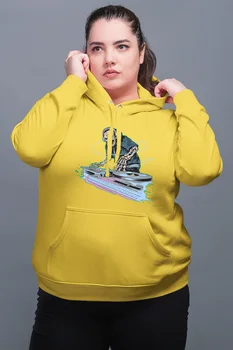 

Angemiel Wear Dj Skull And Crossbones Yellow Women 'S Hooded Sweatshirt